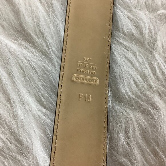 Coach Men's Classic Black Leather Belt Silver Tone Buckle 38 F13 F66100 - Picture 2 of 8